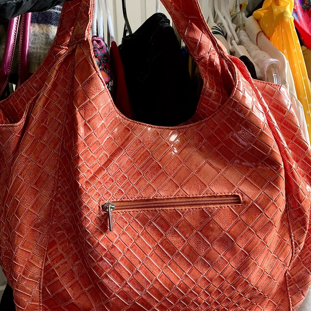 Pre loved Embossed Hobo Tote Bag.🧡 - Picture 2 of 11